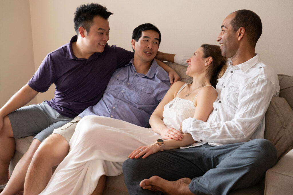 2 Happy Couples Communicating